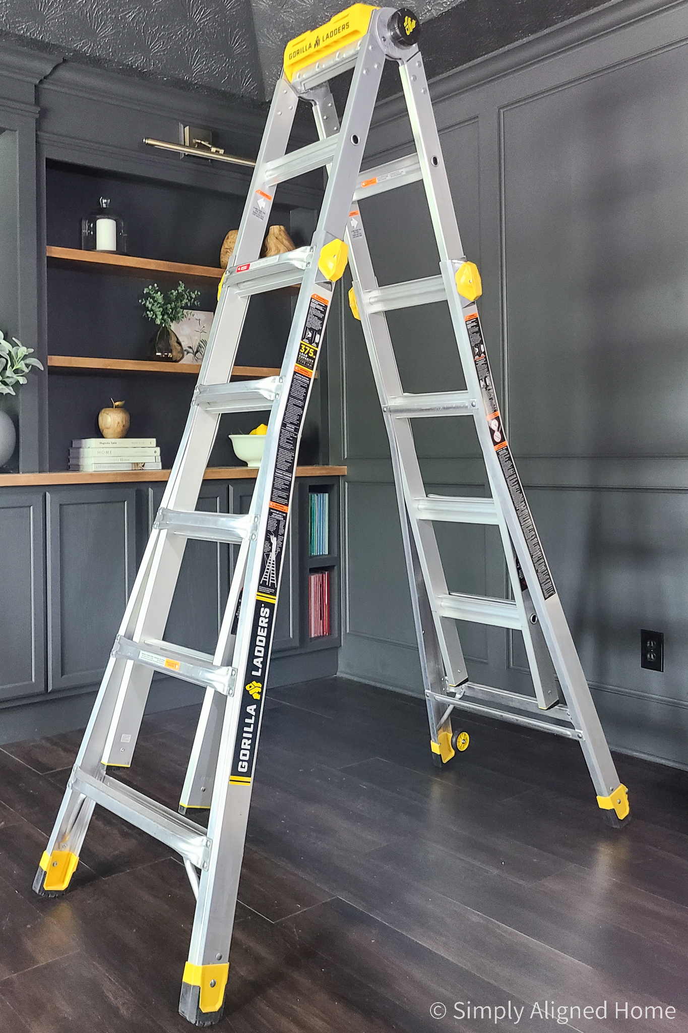HOW TO INSTALL FAUX BEAMS WITH GORILLA LADDERS MULTIPOSITION LADDER