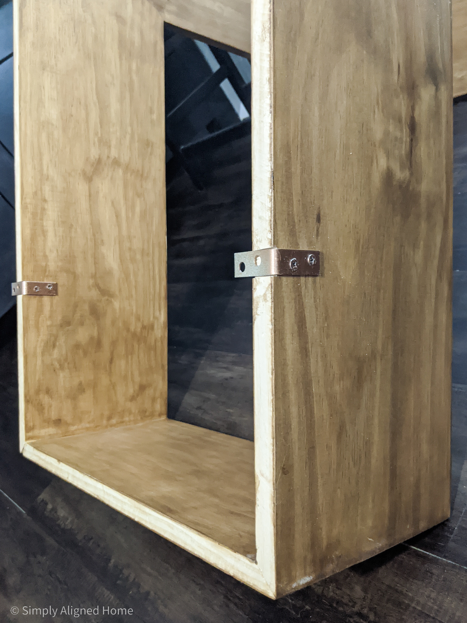 DIY CORNER FLOATING SHELF BOX Simply Aligned Home