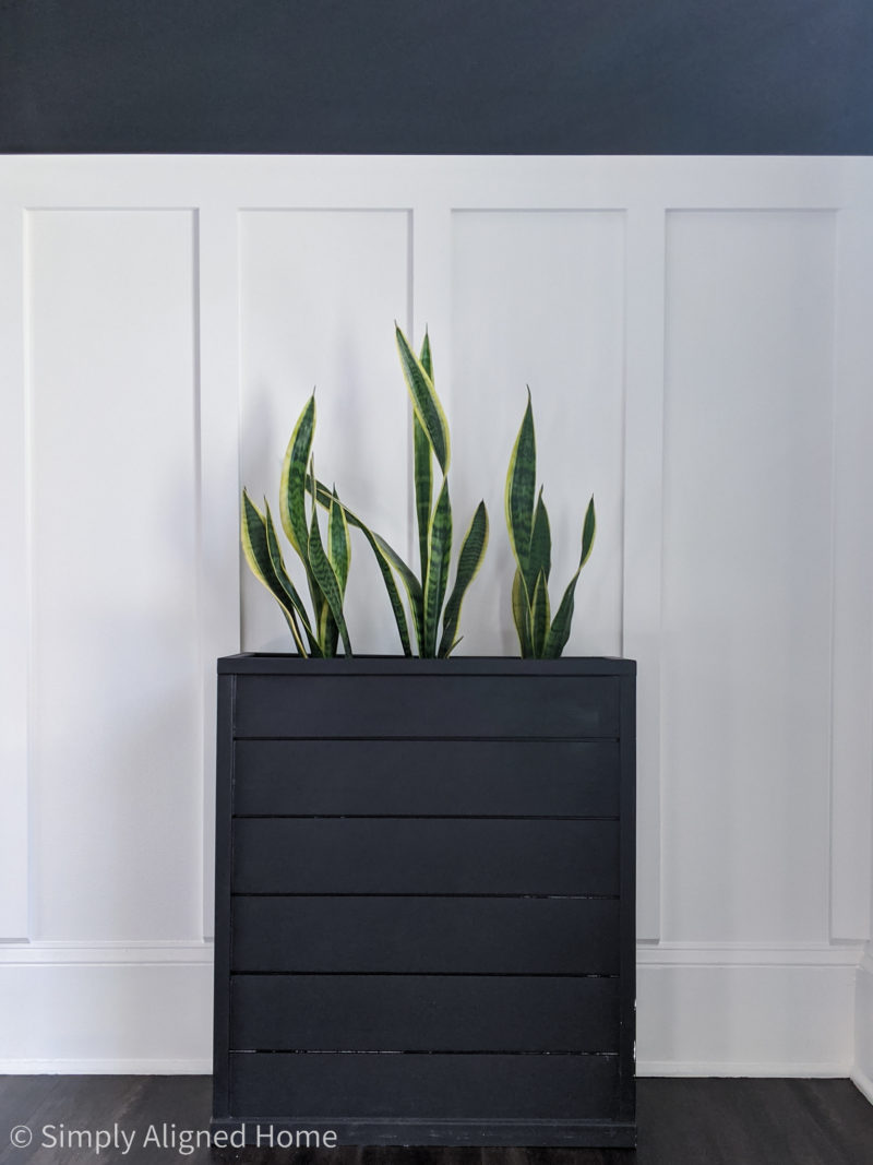 DIY BLACK SHIPLAP PLANTER - Simply Aligned Home