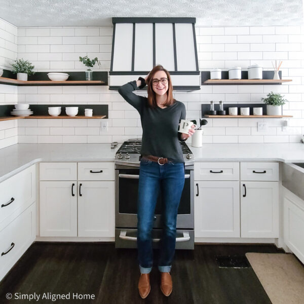 How To Make Clean And Simple Kitchen Open Shelving - Simply Aligned Home