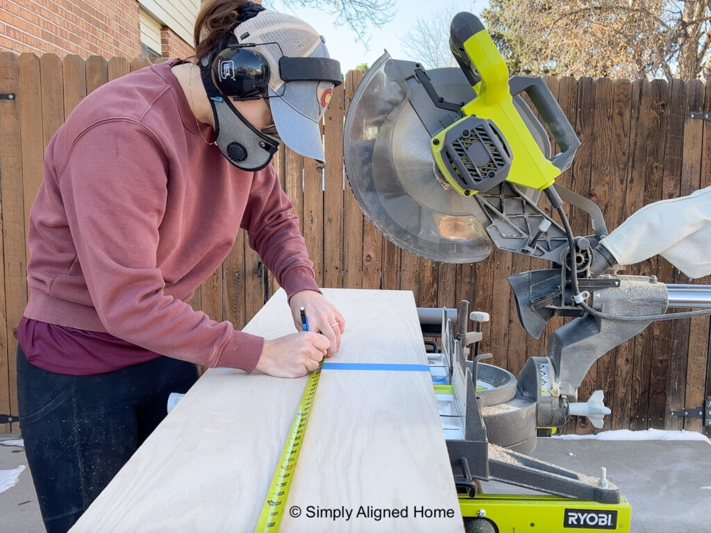 Using a miter saw for DIY projects.