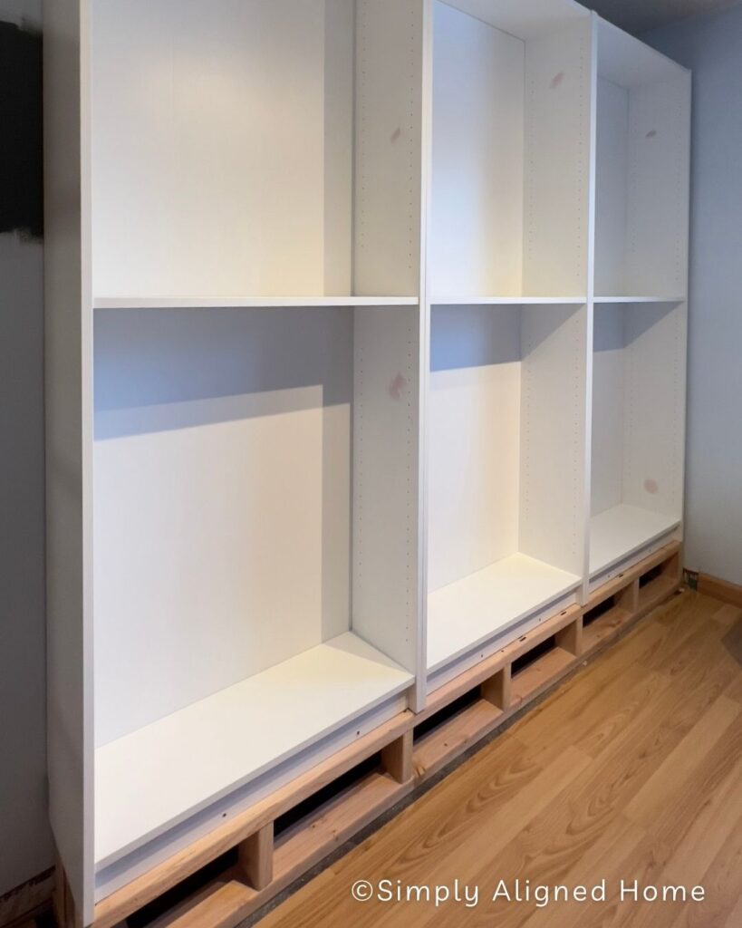 Secure bookcase to wall. 