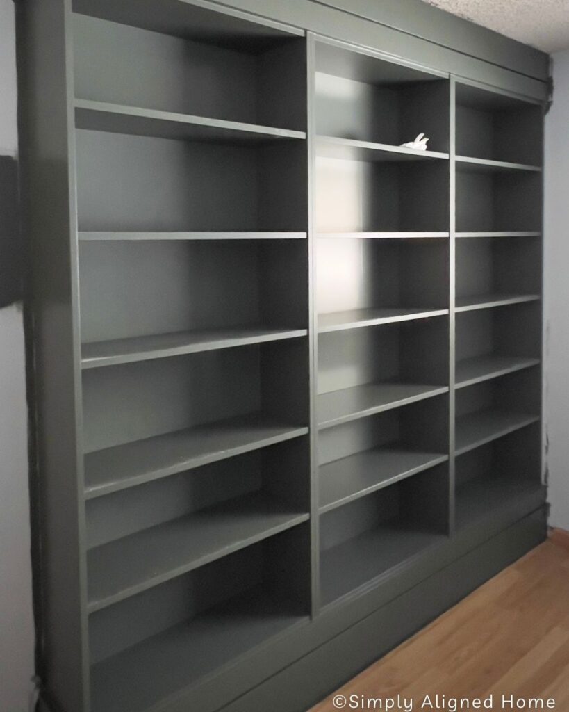Painted bookcases. 