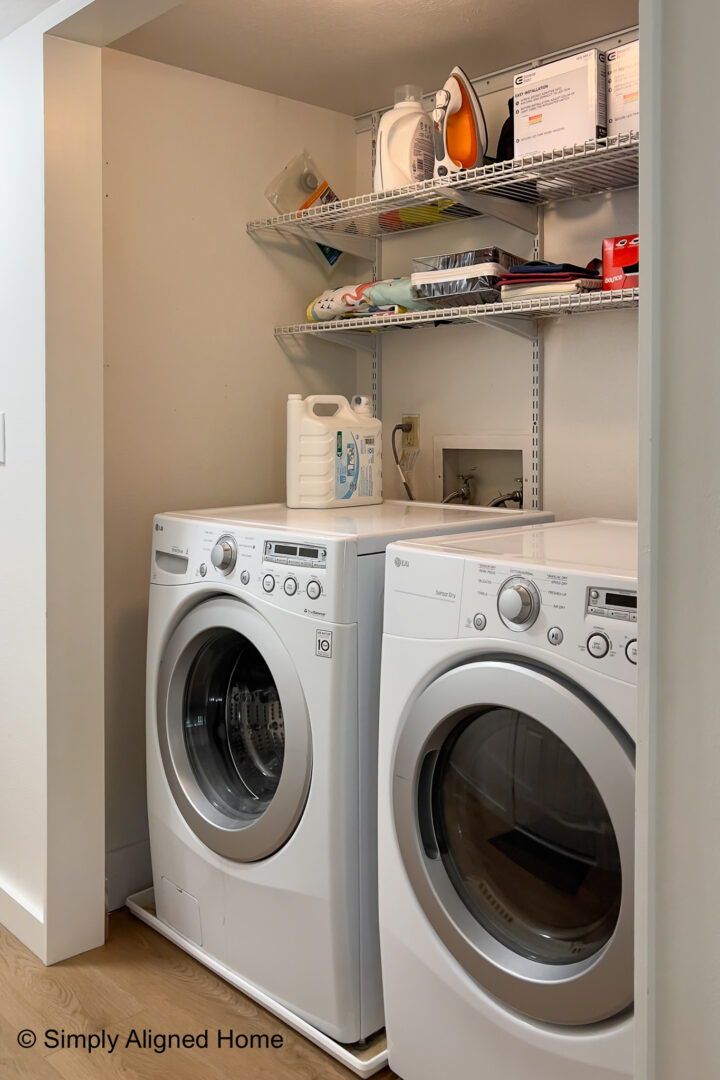 How I Upgraded My Small Laundry Room/Closet - Simply Aligned Home