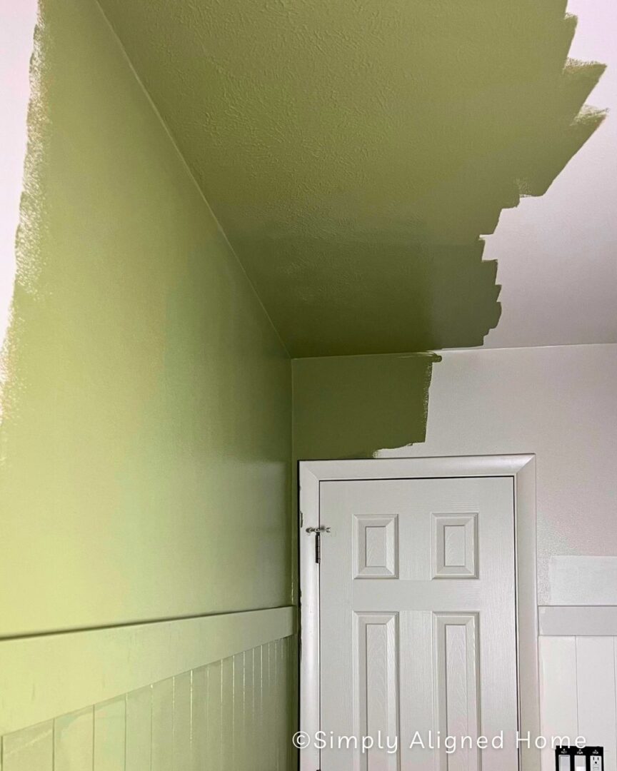 Green Bathroom Makeover: DIY Affordable Wall Treatment - Simply Aligned ...