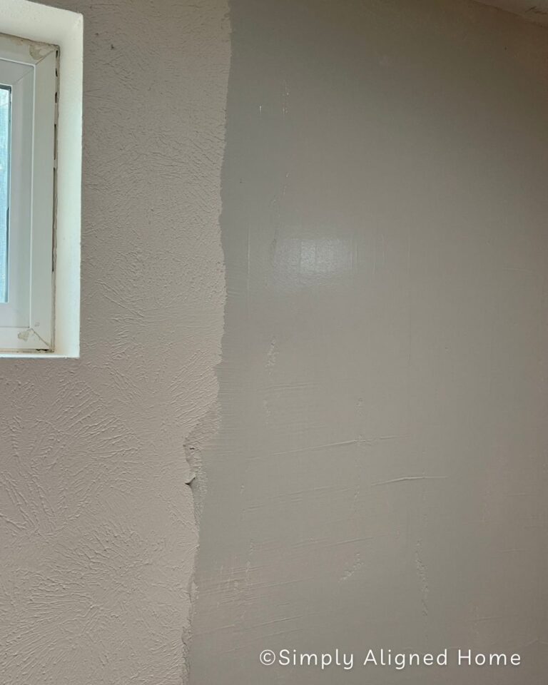 How To Skim Coat Textured Walls DIY Smooth Walls Simply Aligned Home