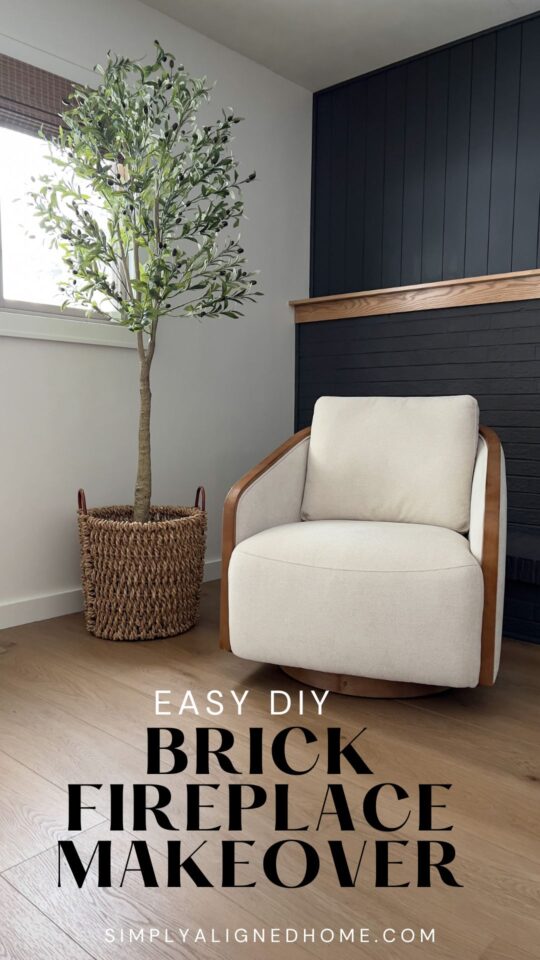Easy DIY Brick Fireplace Makeover - Simply Aligned Home