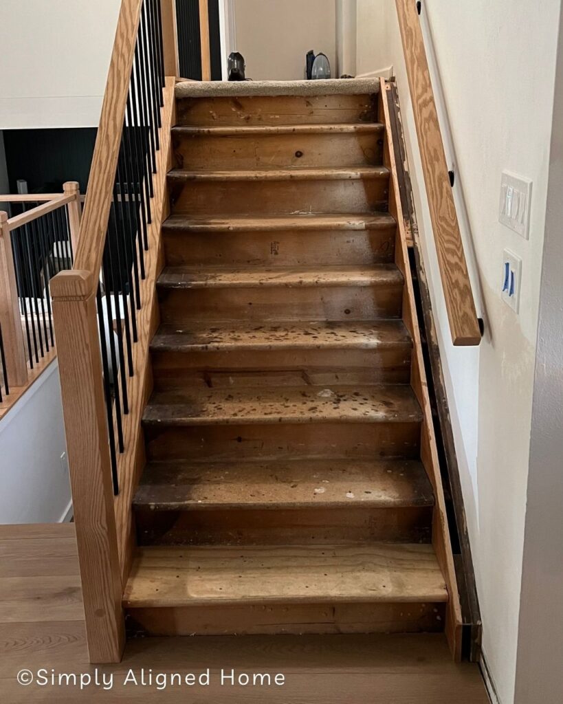 No more carpet on the stairs.