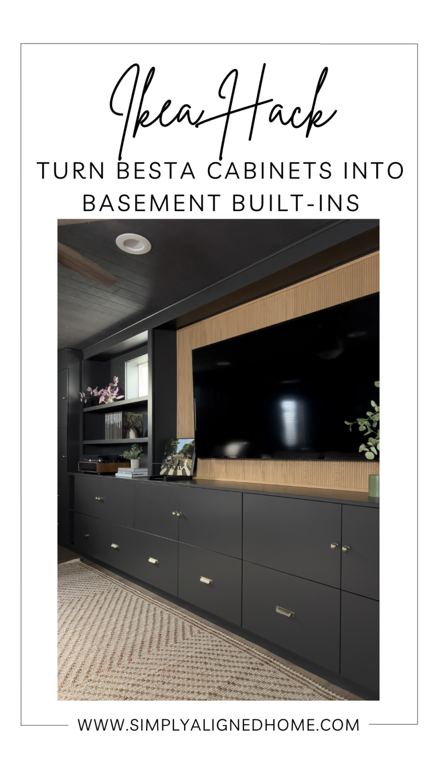 The Best IKEA Hack: Basement Built-Ins Using Besta Cabinets - Simply ...