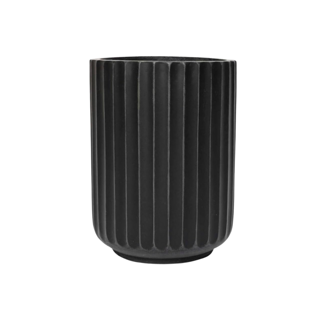 Black Fluted Planter